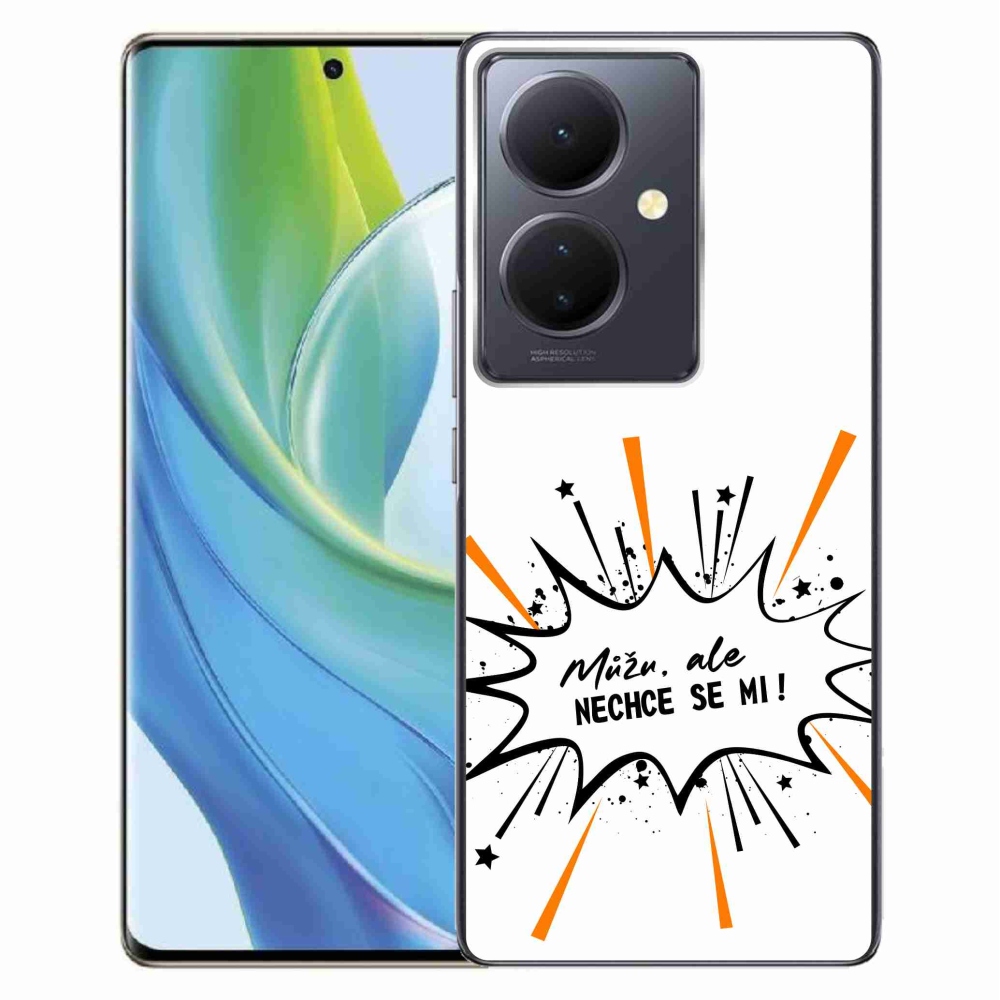 Gél borító mmCase a Vivo V29 Lite 5G-hez - vicces szöveg 11 fehér háttér