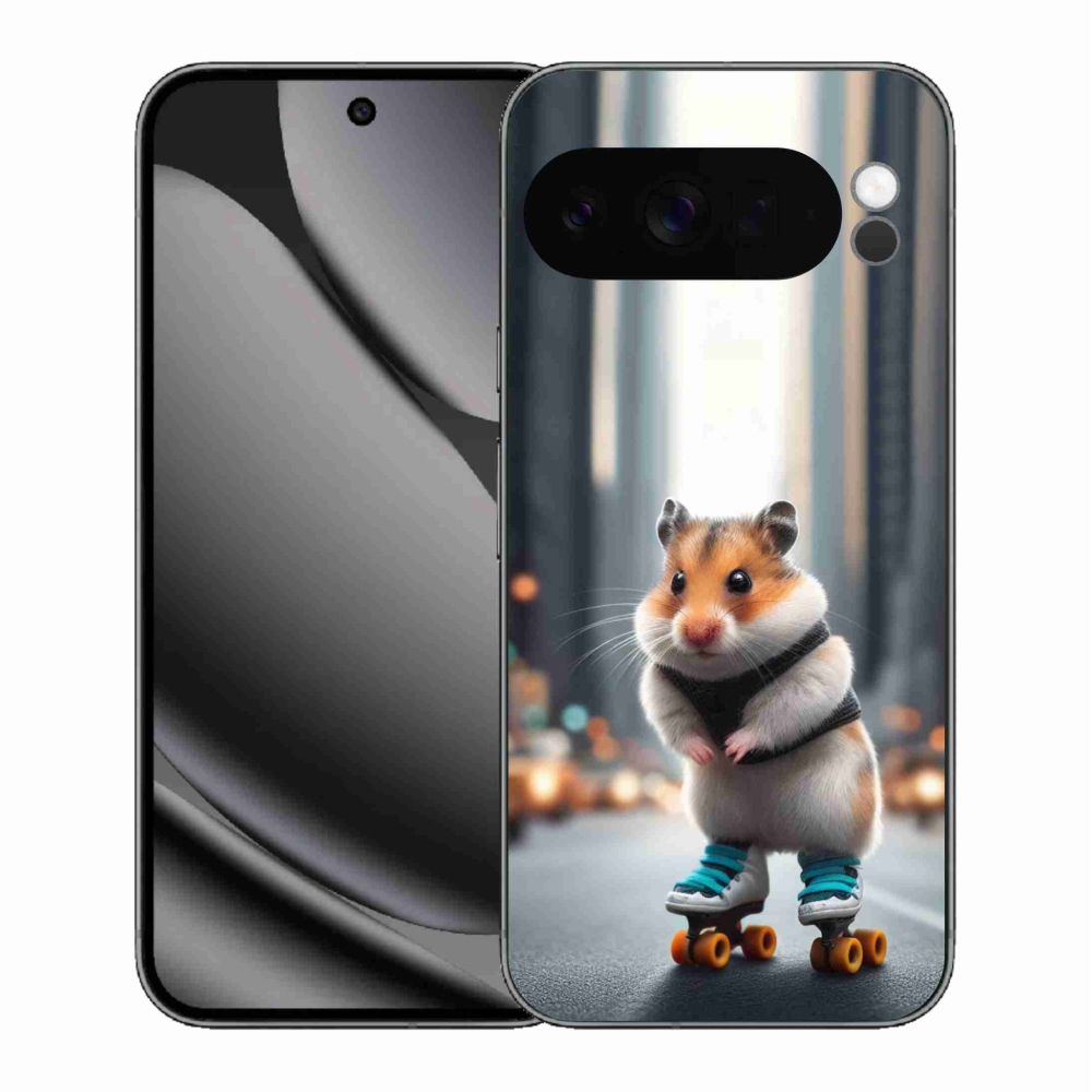 Zselés borítás mmCase a Google Pixel 10 Pro XL-hez - hörcsög a korcsolyán