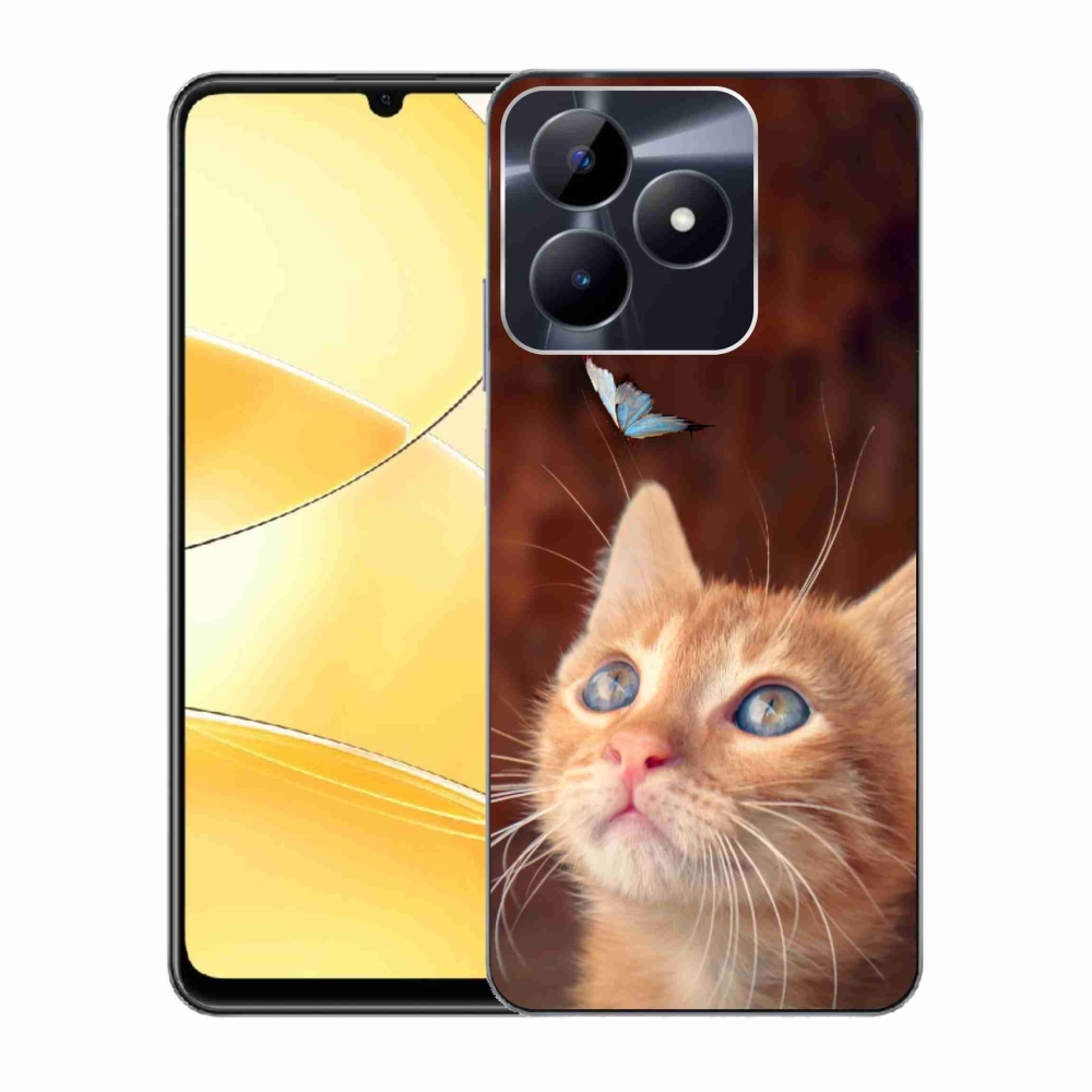 Zselés borító mmCase a Realme C51/C53 készülékhez - pillangó és cica