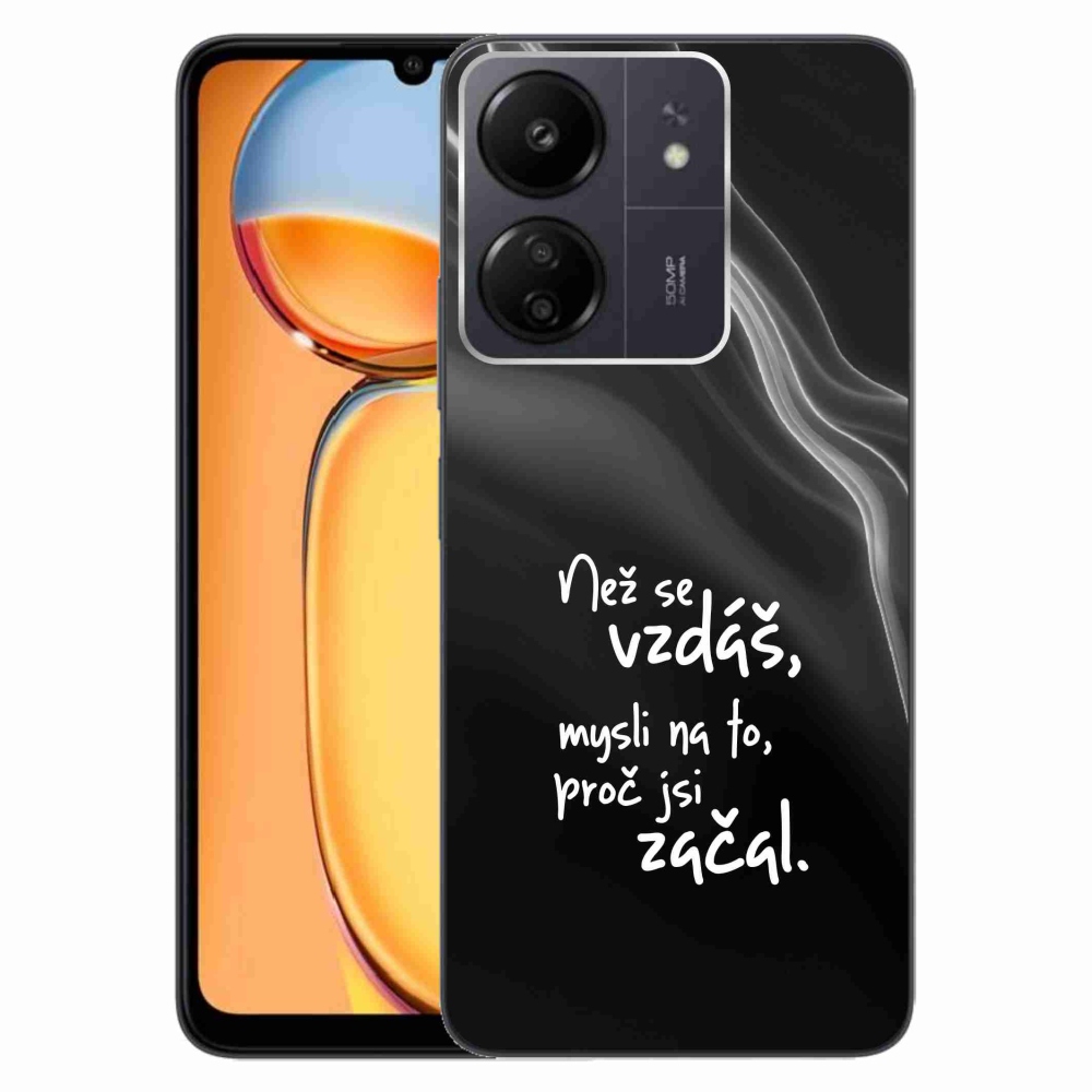 Gél borító mmCase a Xiaomi Poco C65/Redmi 13C - idézet 2 fekete háttérrel
