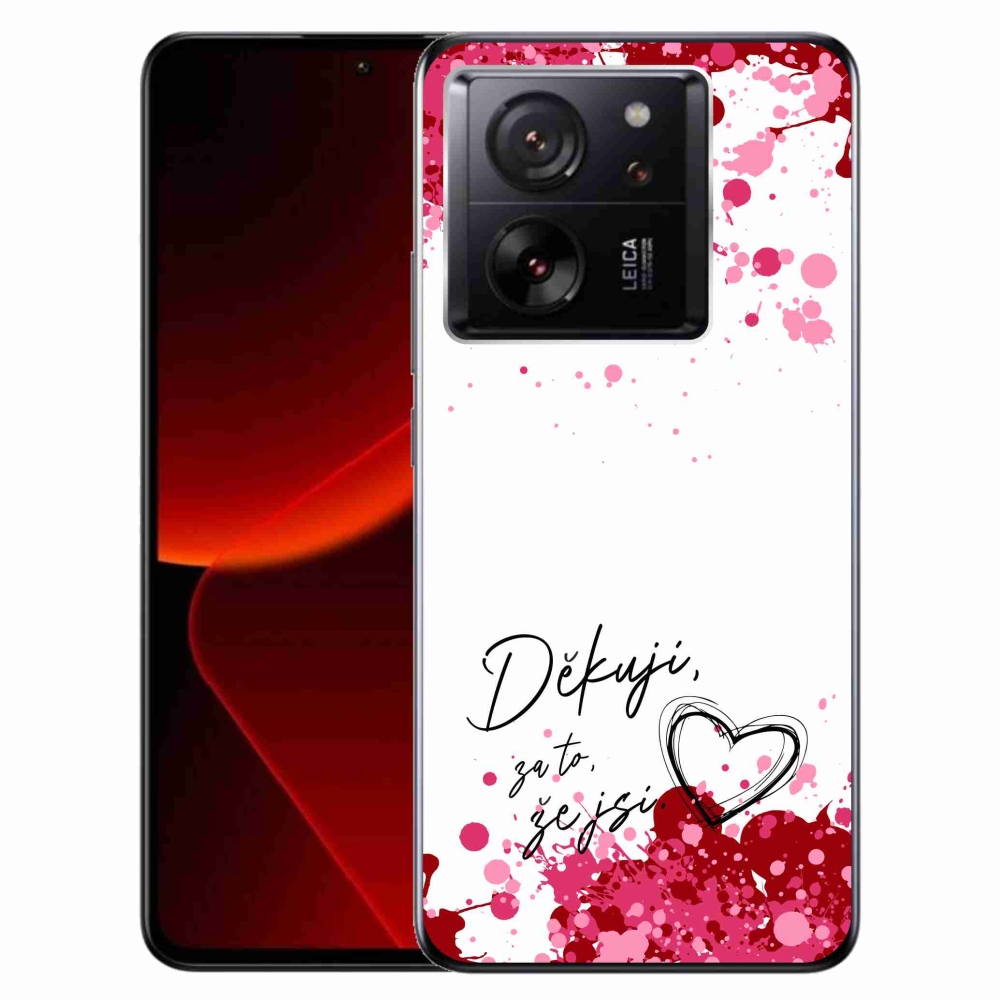 Gél borítás mmCase a Xiaomi 13T/13T Pro készülékhez - love text 2 fehér háttérrel