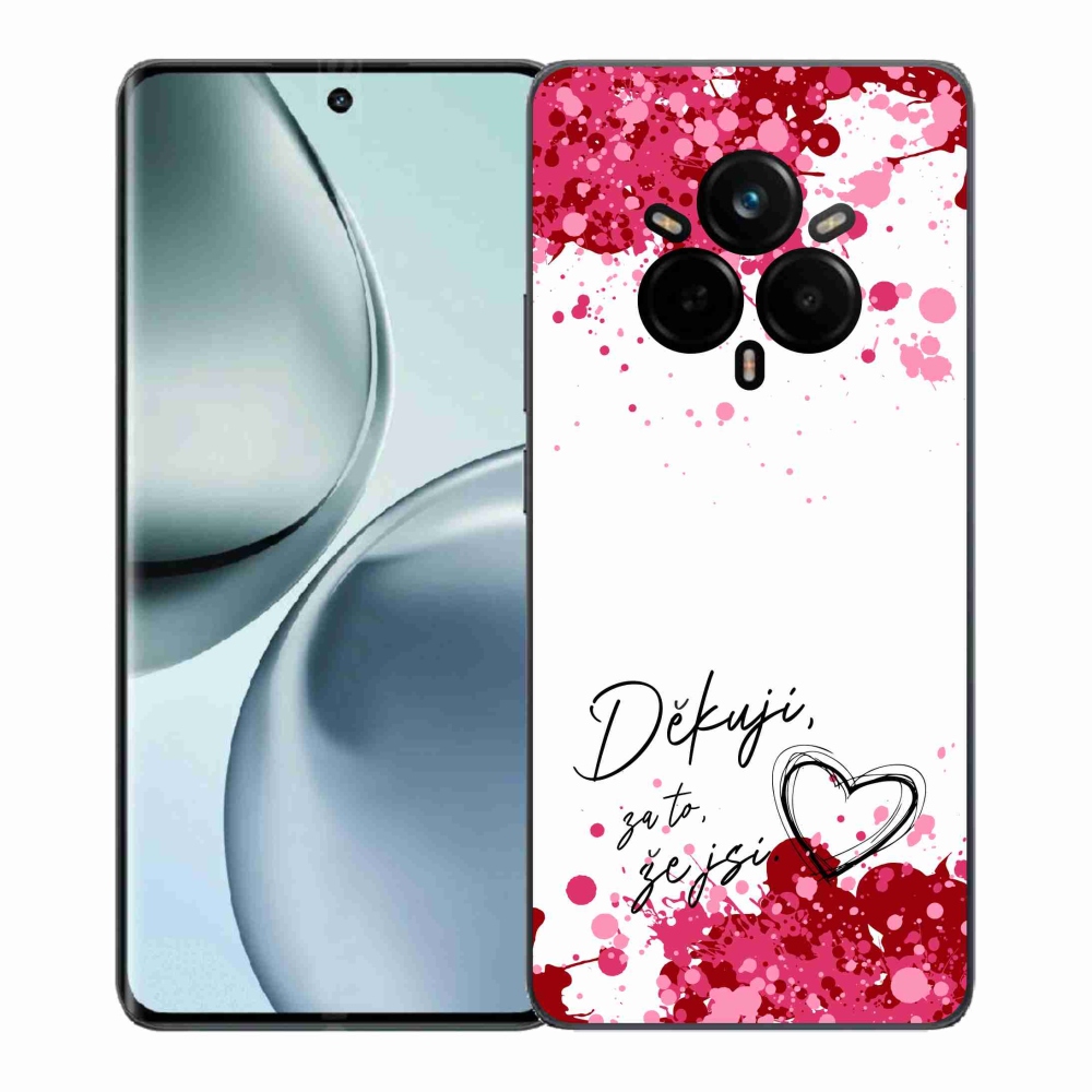 Gél borítás mmCase a Realme 14 Pro 5G készüléken - szerelmes szöveg 2 fehér háttérrel