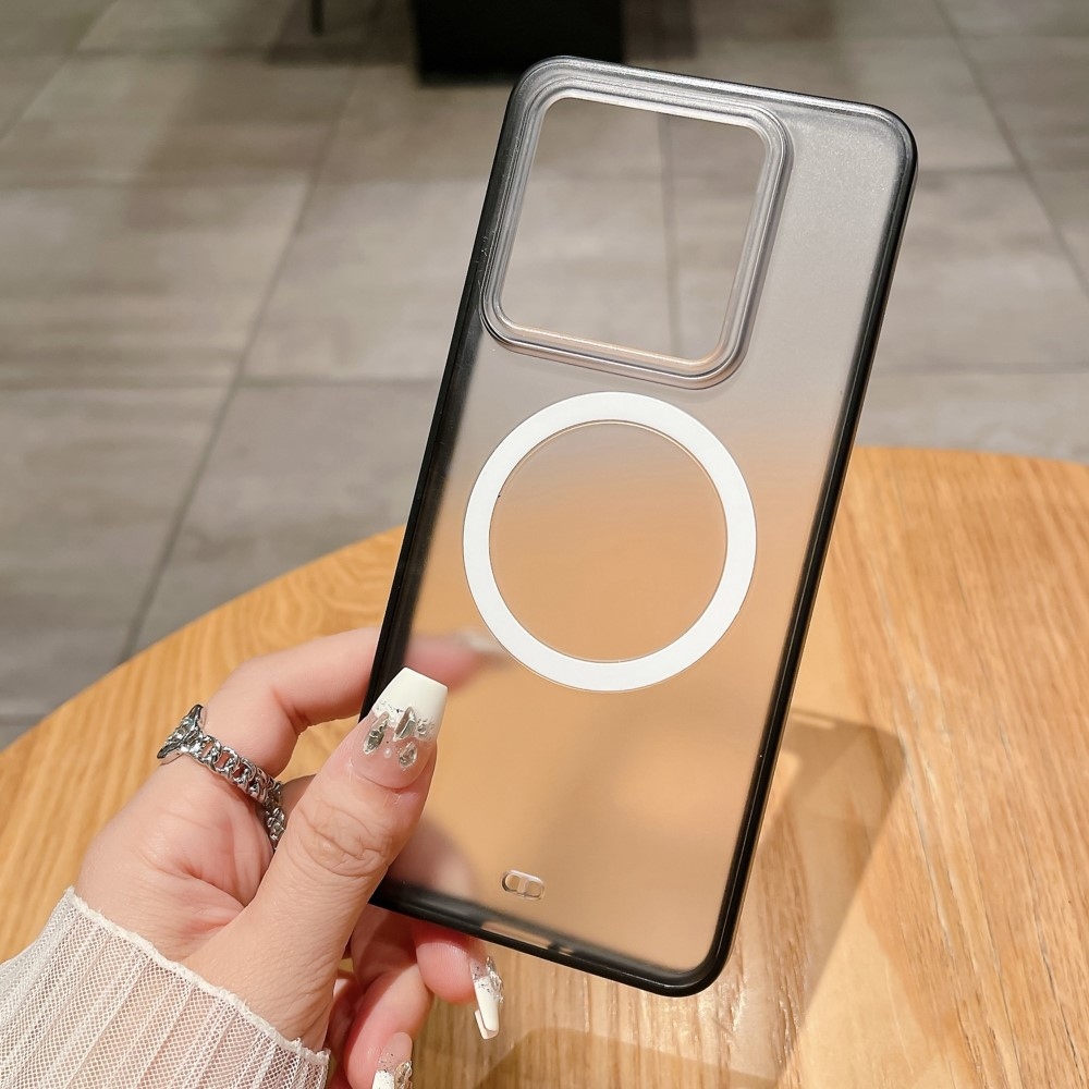 Matt zselés tok szilárd hátlappal és MagSafe a Xiaomi 14 Pro-hoz - fekete