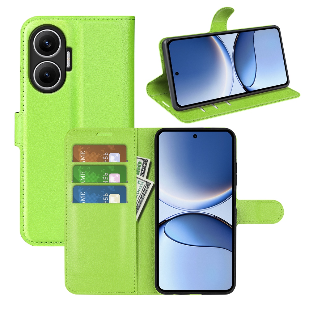 Litchi könyv tok a Xiaomi Poco F7 5G-hez - zöld