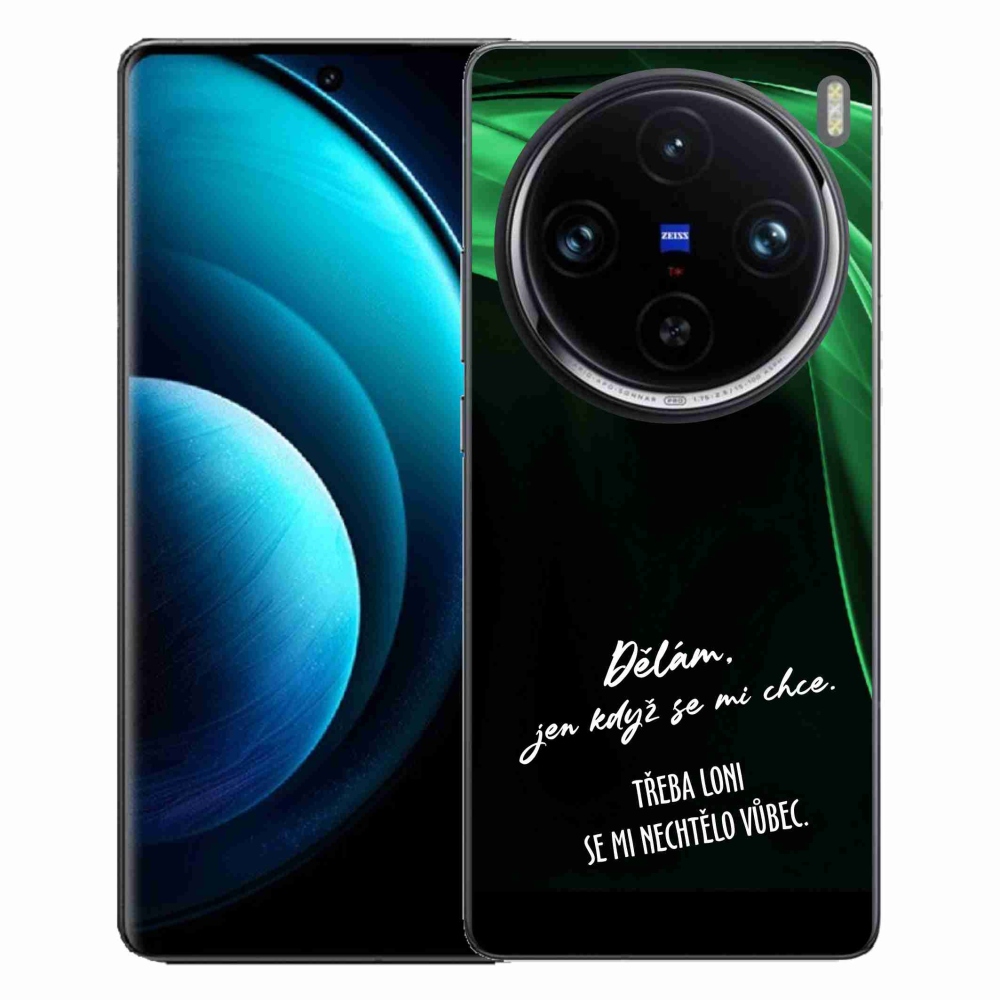 Gél borító mmCase a Vivo X100 Pro 5G készülékhez - vicces szöveg 12 fekete háttér