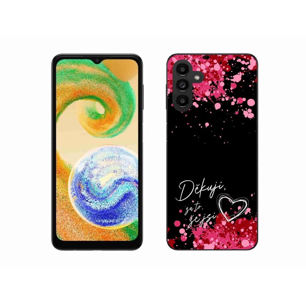 Gél borító mmCase Samsung Galaxy A04s (164.7x76.7x9.1mm) - text in love 2 fekete háttérrel