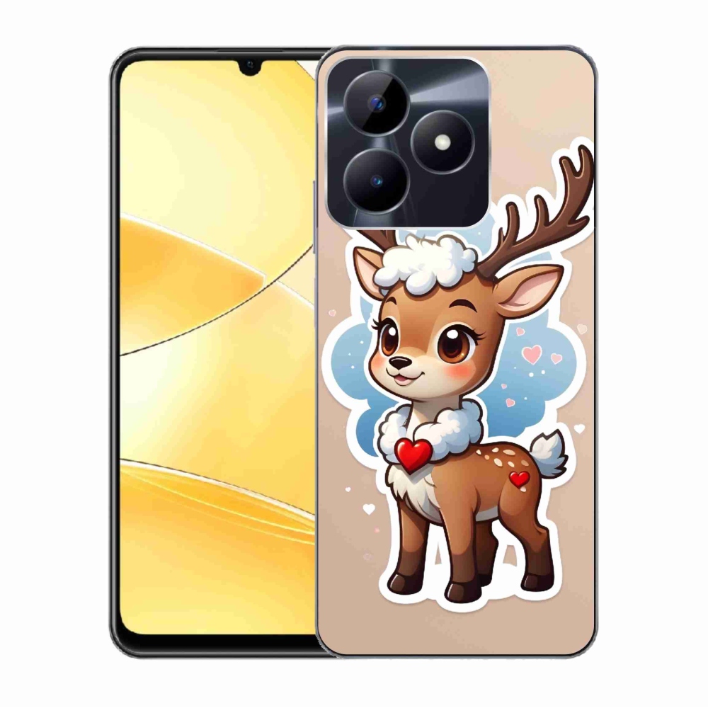 Zselés borító mmCase a Realme C51/C53 készülékhez - rajzfilm rénszarvas