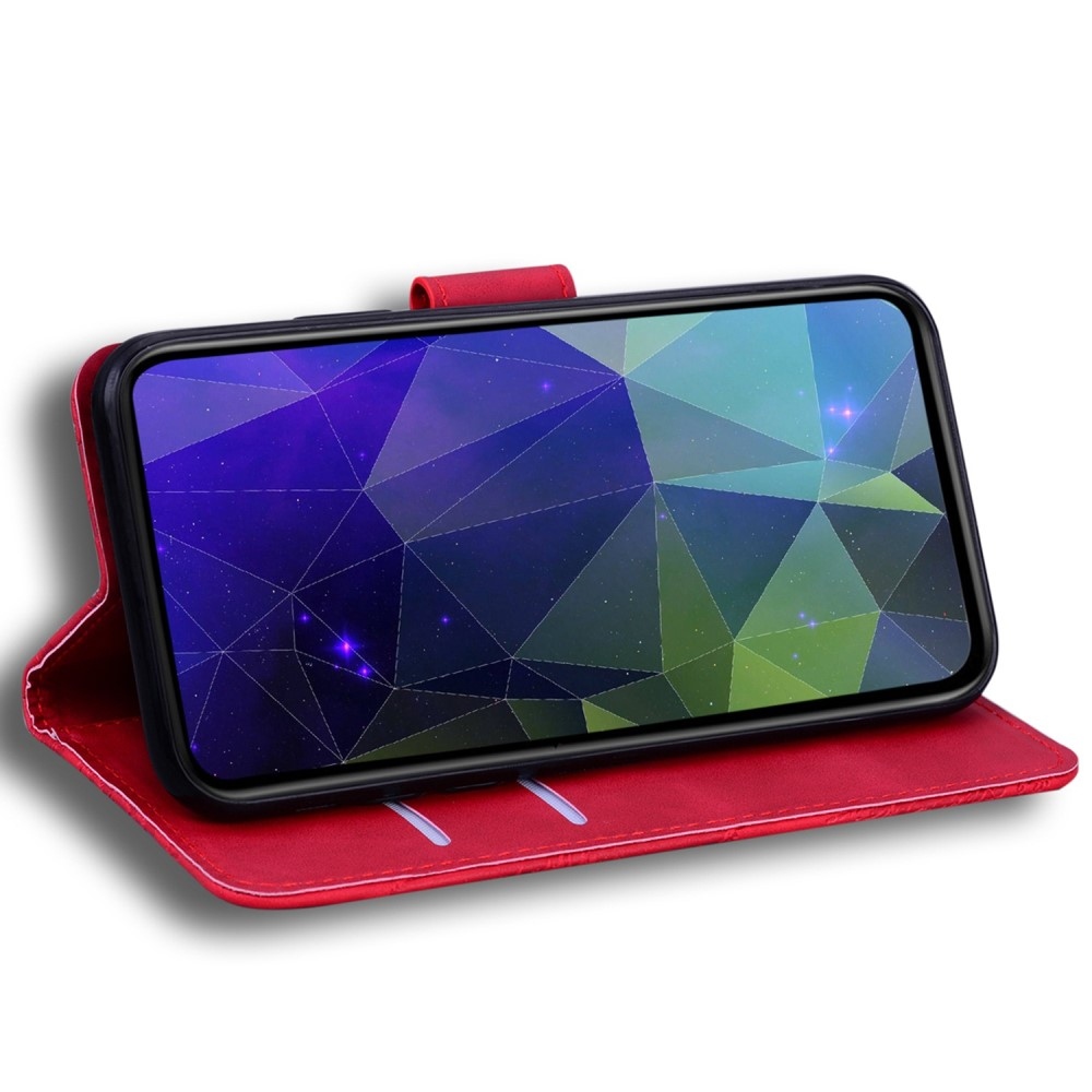 Tárcás könyvtáska Realme Narzo 50-hez - piros