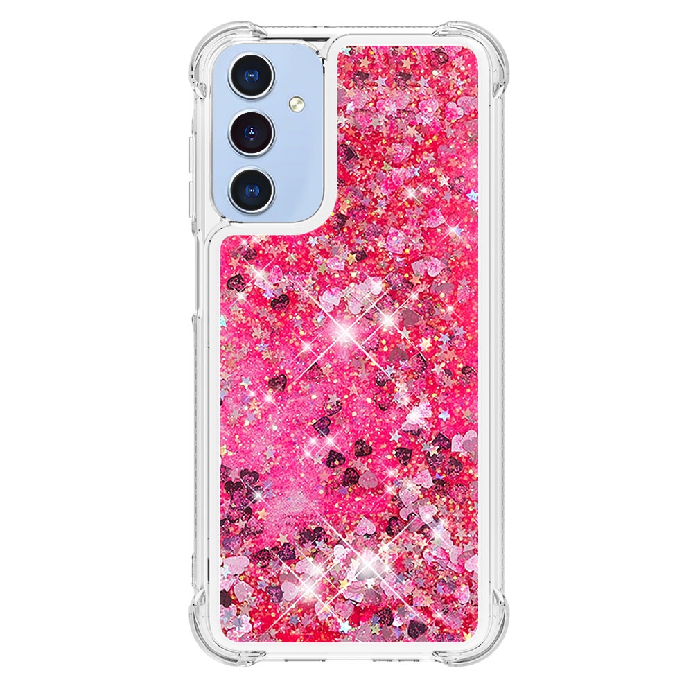 Glitter homokóra zselés tok Samsung Galaxy A17 4G/5G - rózsaszín/szívek