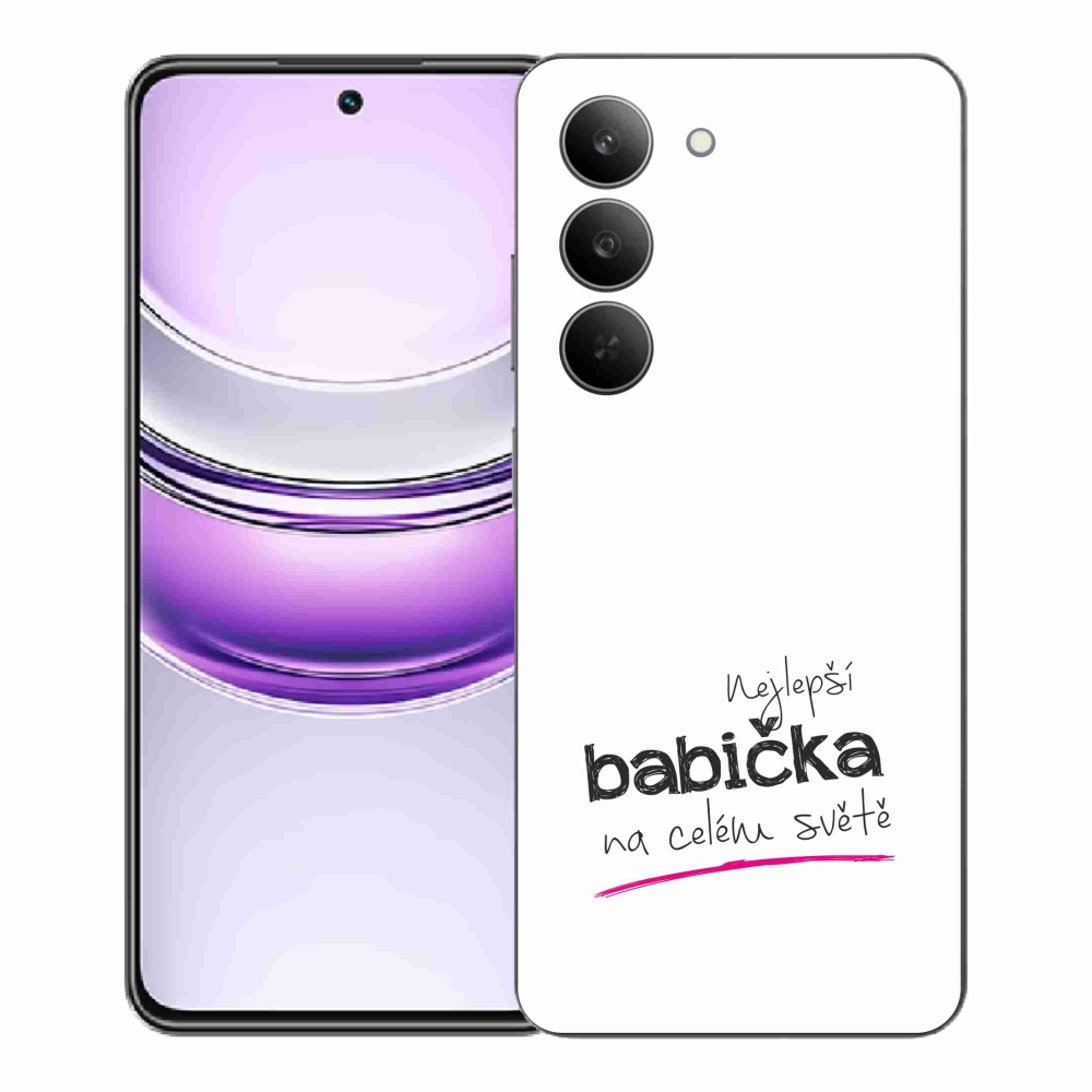 Gél borító mmCase a Realme 14x 5G - legjobb nagymama 4 fehér háttérrel