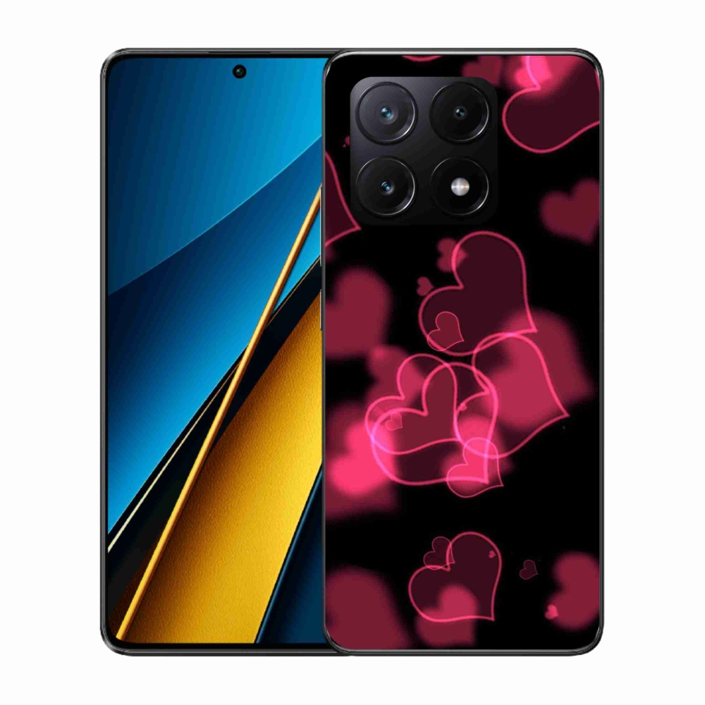 Gél borítás mmCase a Xiaomi Poco X6 Pro 5G számára - piros szívek