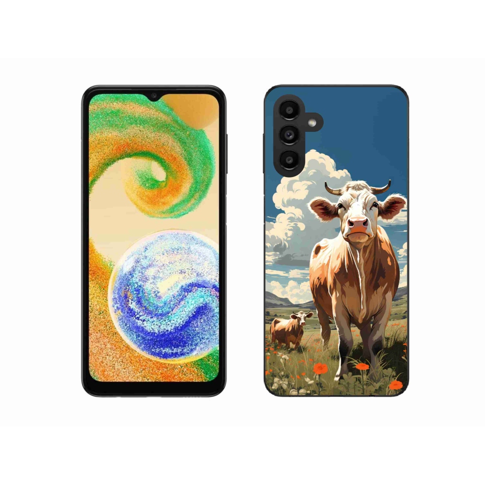 Zselés borítás mmCase Samsung Galaxy A04s (164.7x76.7x9.1mm) - tehenek a réten