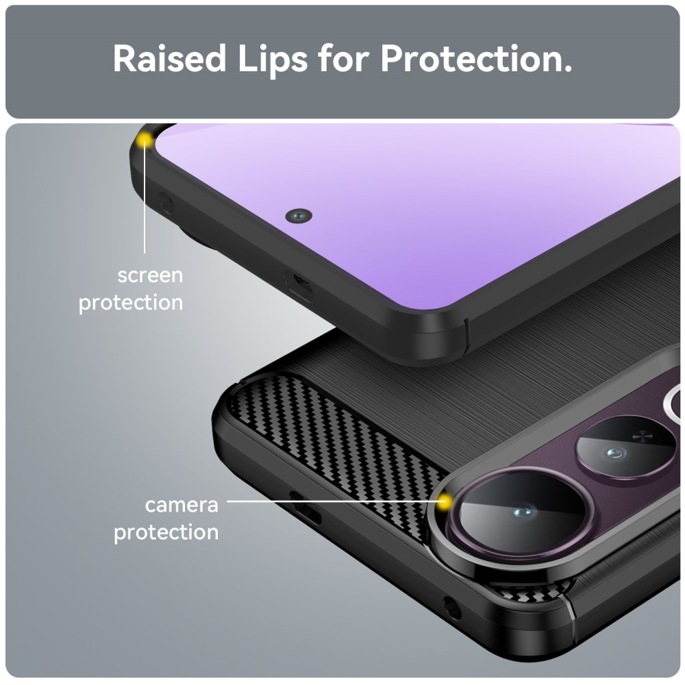 Szénálló zselés tok a Vivo V50 Lite 4G/5G készülékhez - fekete