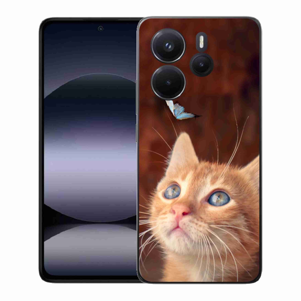 Gél borító mmCase a Xiaomi Redmi Note 14-hez - pillangó és cica