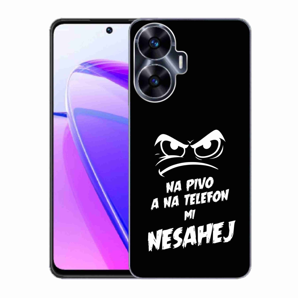 Gél borítás mmCase a Realme C55 készülékhez - sör motívum 2 fekete háttér