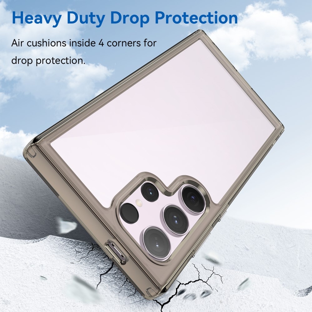 Gél tok kemény hátlappal Samsung Galaxy S24 Ultra készülékhez - szürke