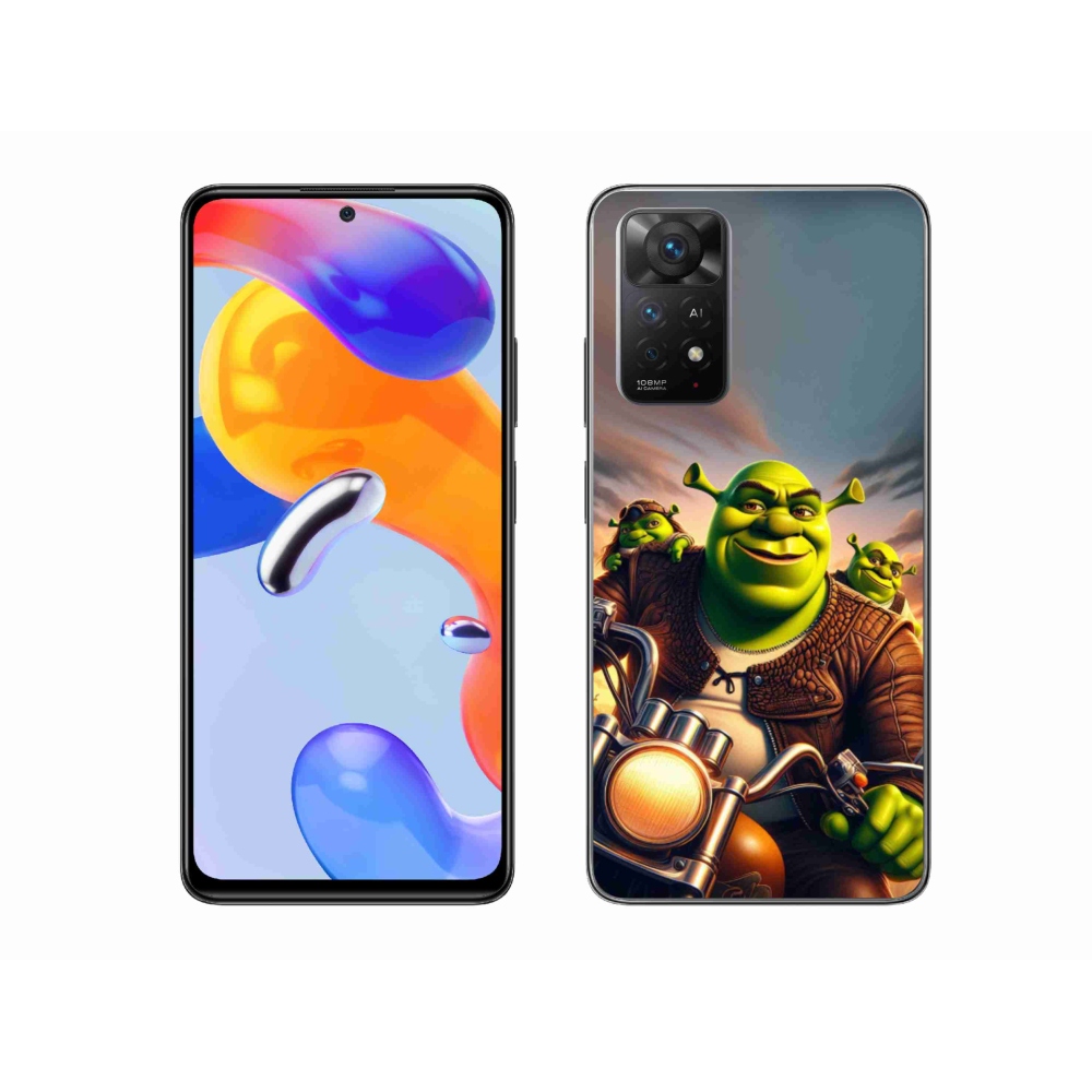 Gél borítás mmCase a Xiaomi Redmi Note 11 Pro 4G/5G-hez - Shrek egy motorkerékpáron