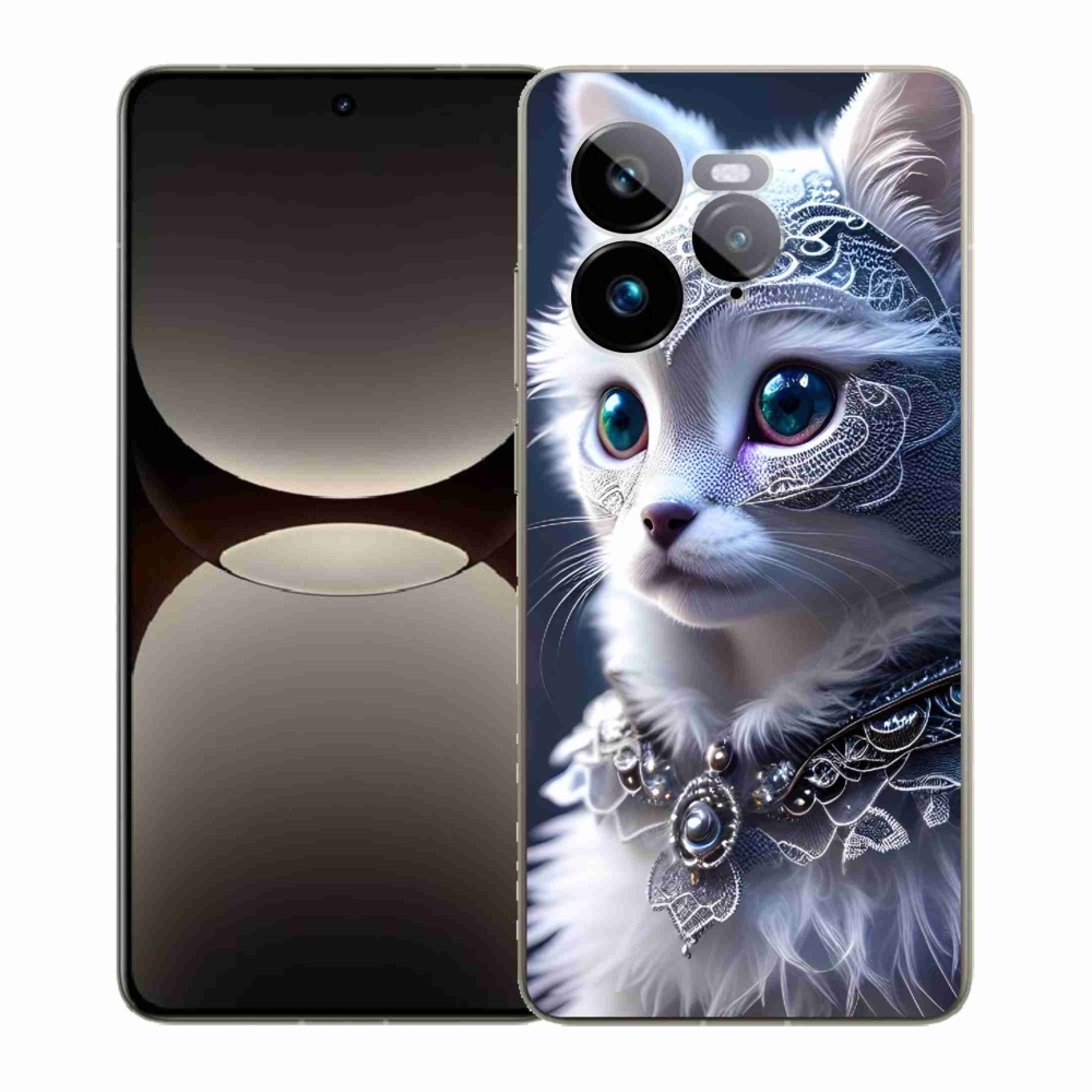 Gél borítás mmCase a Realme GT 7 Pro 5G számára - fehér macska