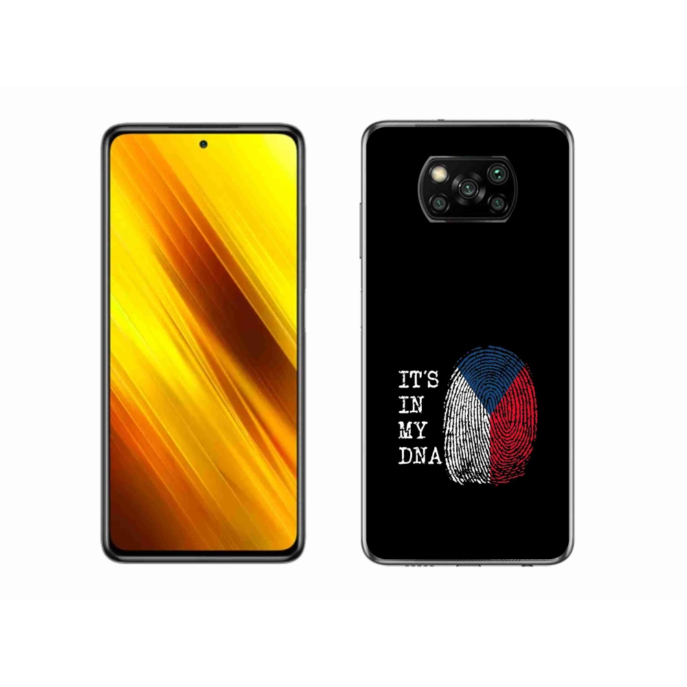 Gél borítás mmCase a Xiaomi Poco X3 Pro számára - zászlós ujjlenyomat fekete háttérrel