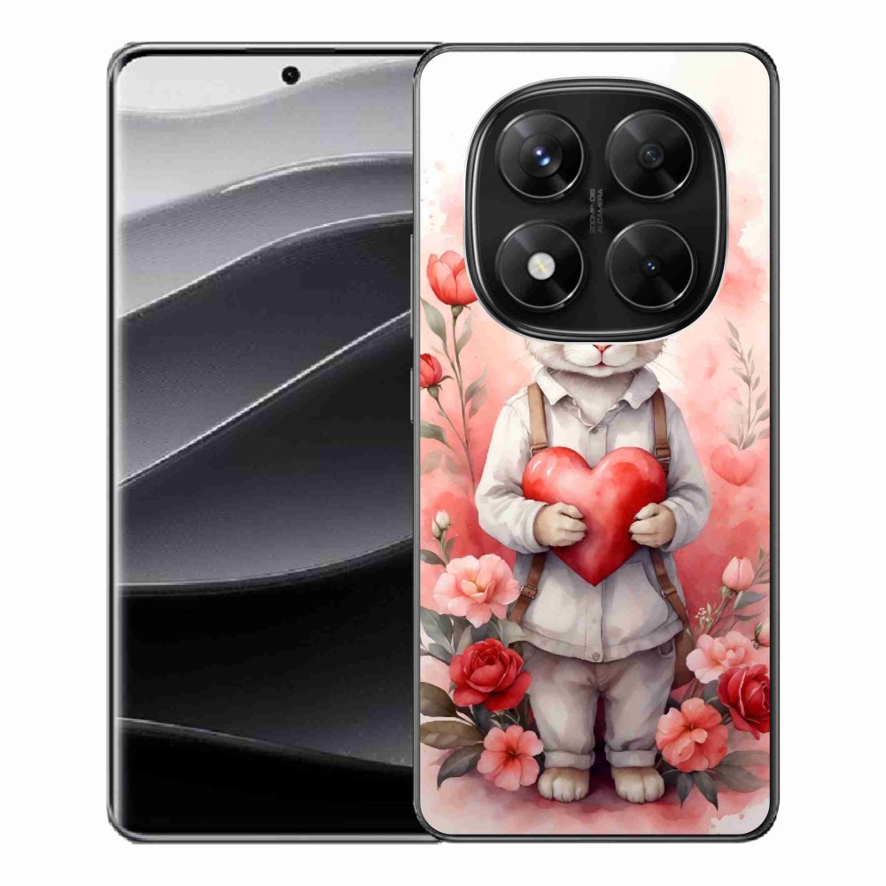 Gél borítás mmCase a Xiaomi Redmi Note 14 Pro 5G/Poco X7 5G számára - nyúl szívvel