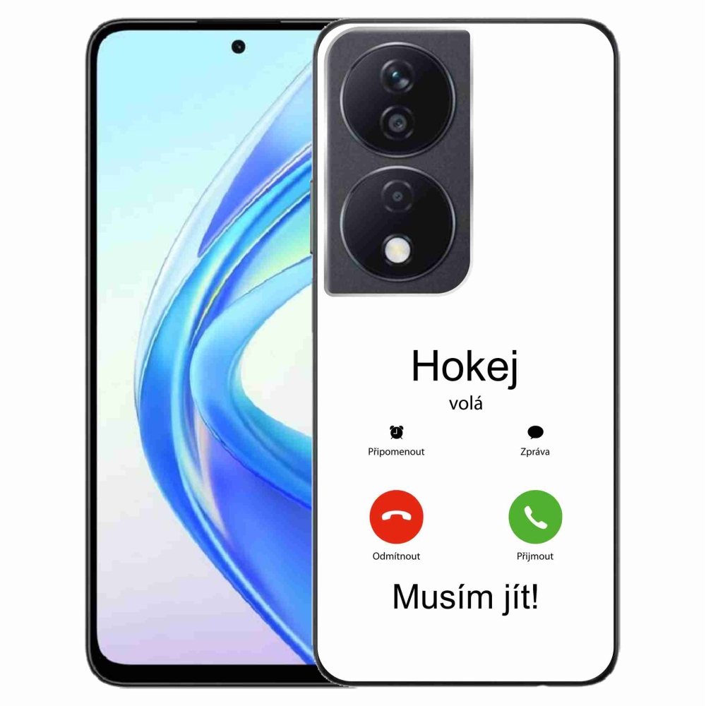 Gél borítás mmCase a Honor X7b/Honor 90 Smart - hoki hívások fehér háttérrel