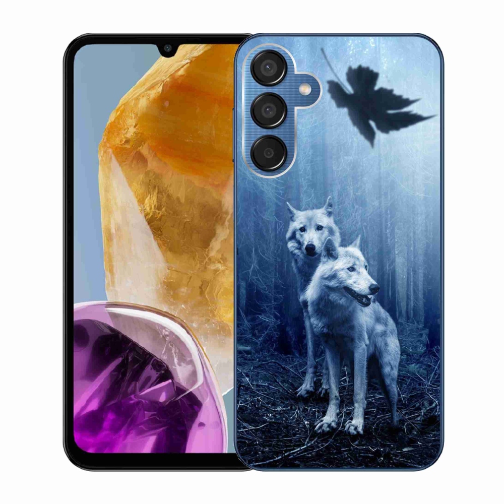 Zselés borítás mmCase Samsung Galaxy M15 5G - farkasok az erdőben