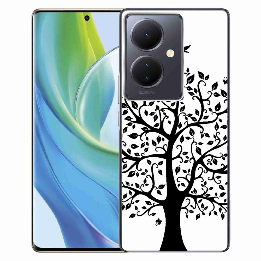 Gél borítás mmCase a Vivo V29 Lite 5G-n - fekete és fehér fa