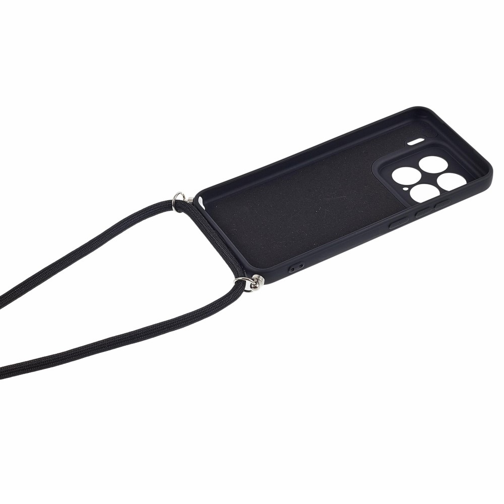 Bélelt zselés tok zsinórral Xiaomi 15-hez - fekete