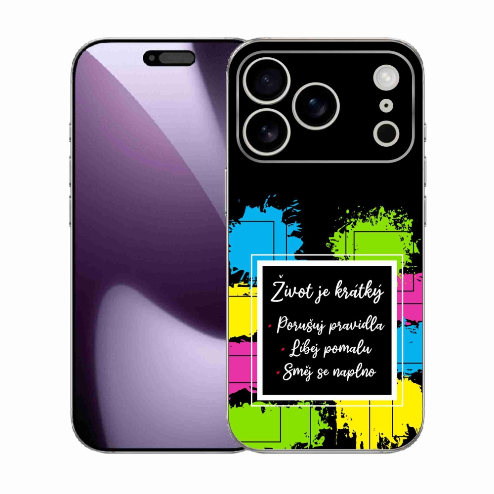 Gél borítás mmCase iPhone 17 Pro készülékhez - Idézet 5 fekete háttér