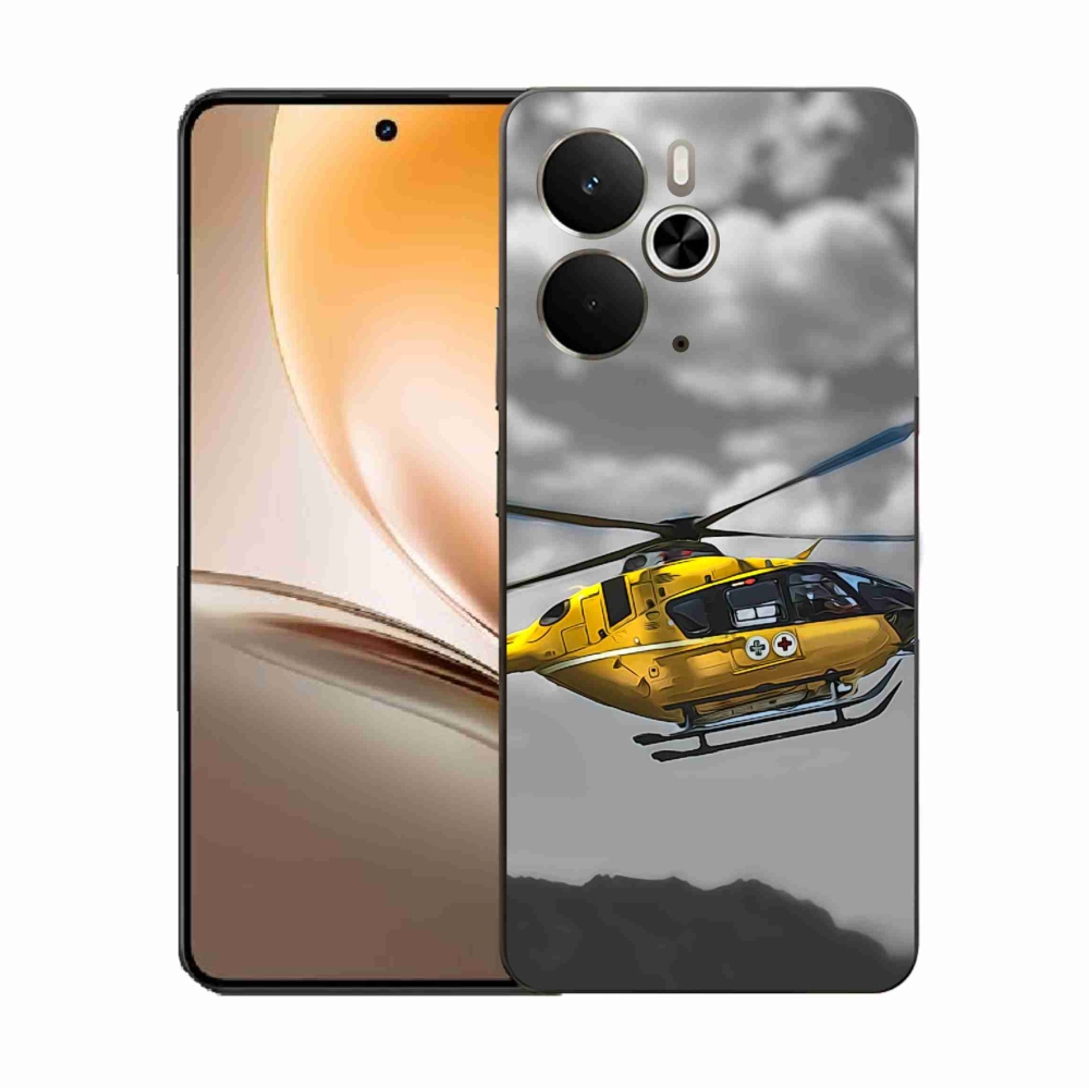 Zselés borítás mmCase a Realme 14 5G/14T 5G készülékhez - sárga helikopter