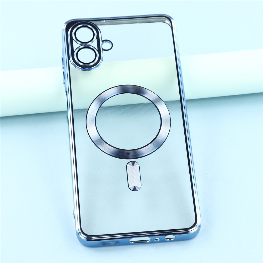 Átlátszó tok kameravédelemmel és MagSafe támogatással Samsung Galaxy A07 4G készülékhez - kék