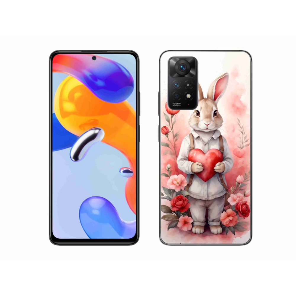Gél borítás mmCase a Xiaomi Redmi Note 11 Pro 4G/5G - nyúl szívvel