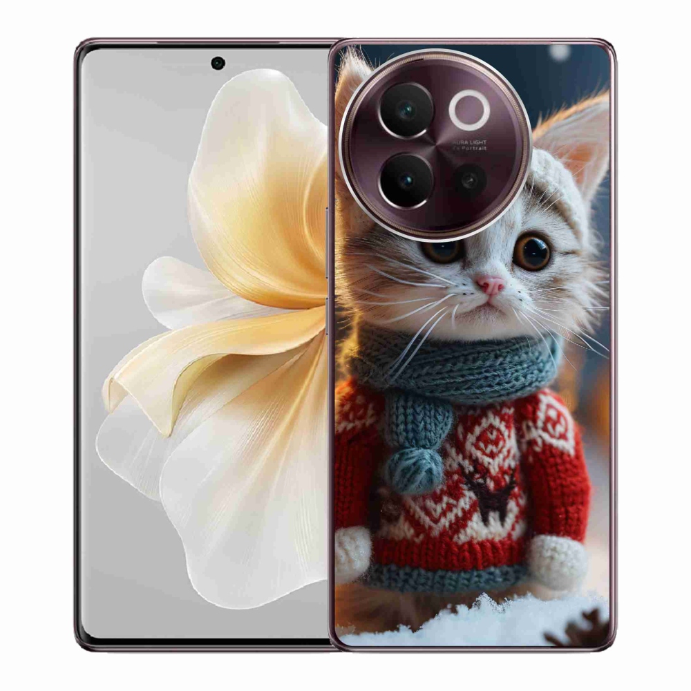 Gél borítás mmCase a Vivo V40 Lite 5G készülékhez - cica pulóverben