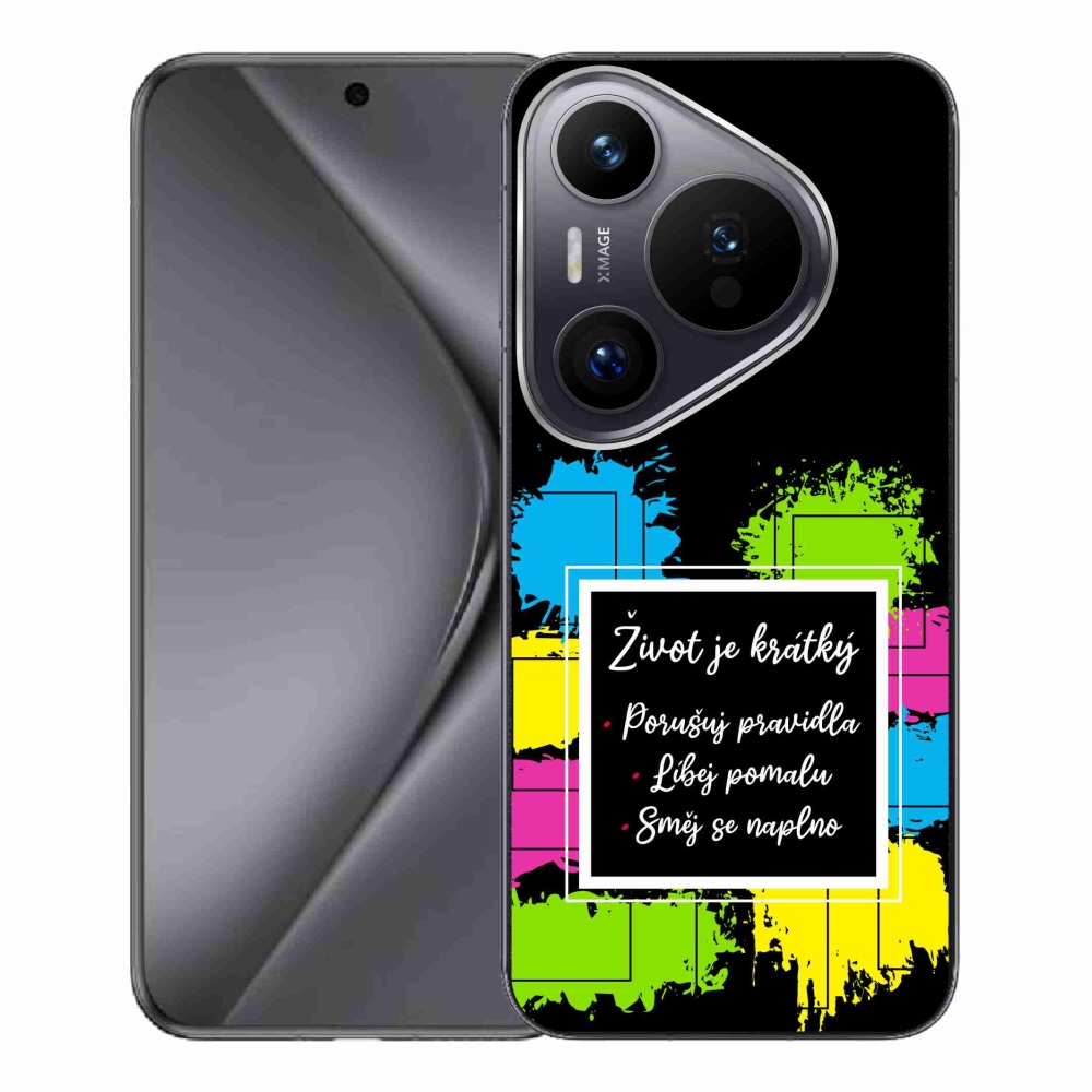 Gél borítás mmCase a Huawei Pura 70 Pro - idézet 5 fekete háttérrel