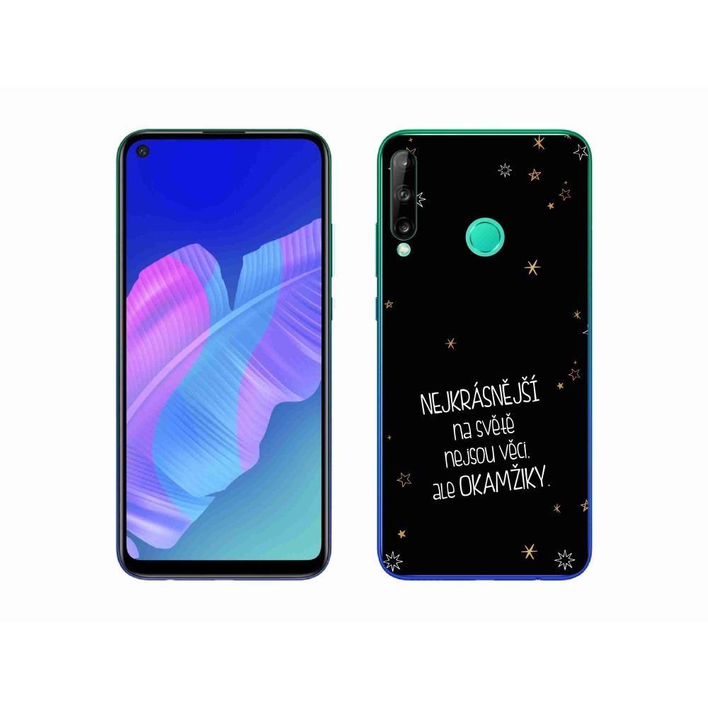 Gél borítás mmCase a Huawei P40 Lite E - idézet 4 fekete háttérrel