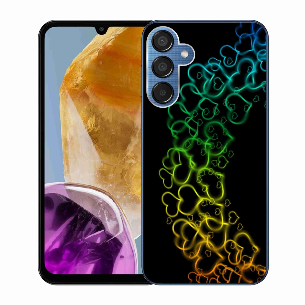 Zselés borítás mmCase Samsung Galaxy M15 5G - színes szívek