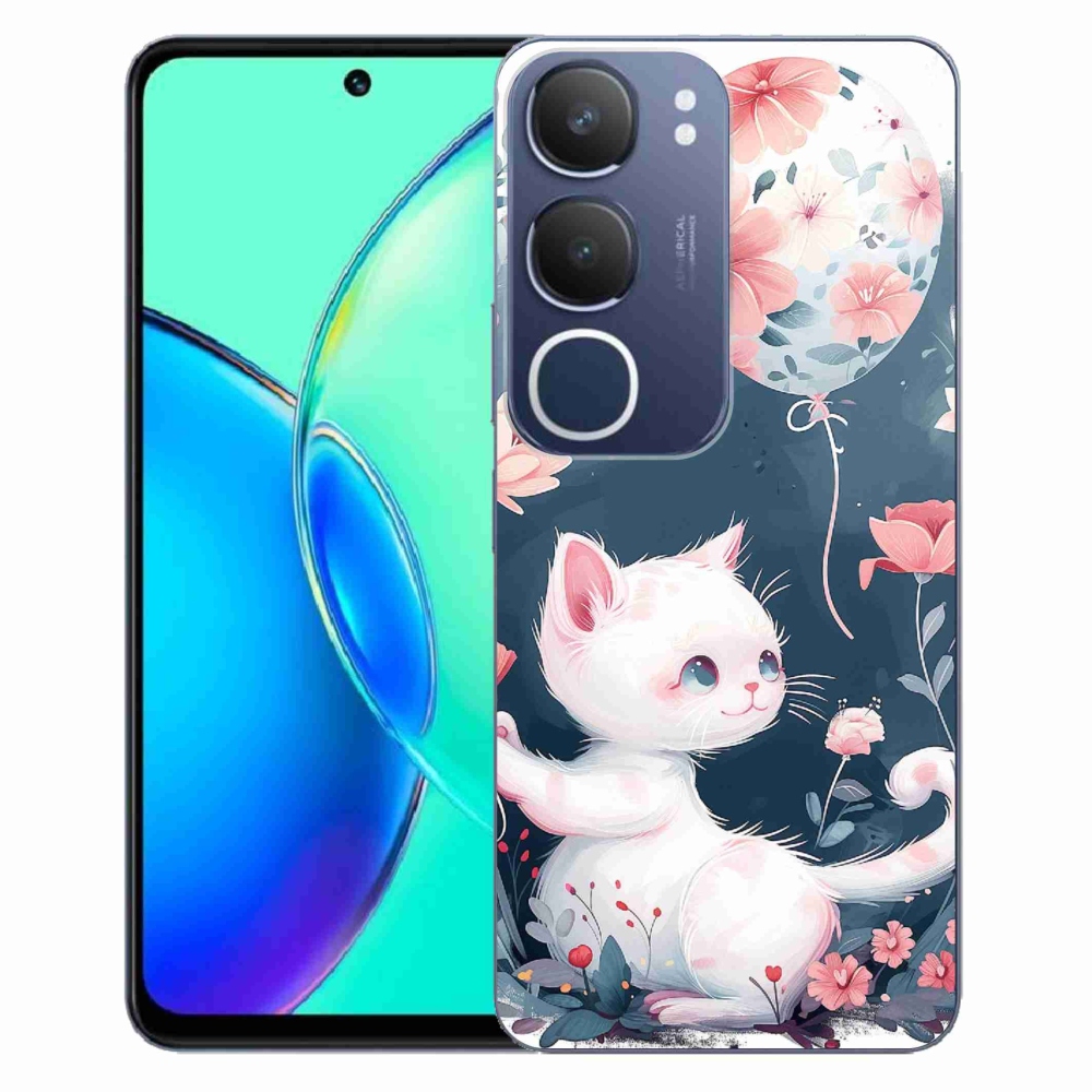 Gél borítás mmCase a Vivo Y19s készülékhez - cica lufival