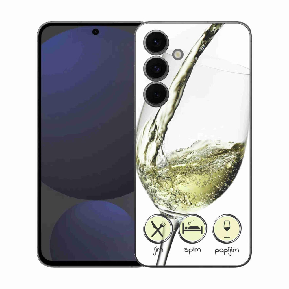 Zselés borítás mmCase Samsung Galaxy S25 FE - borospohár fehér