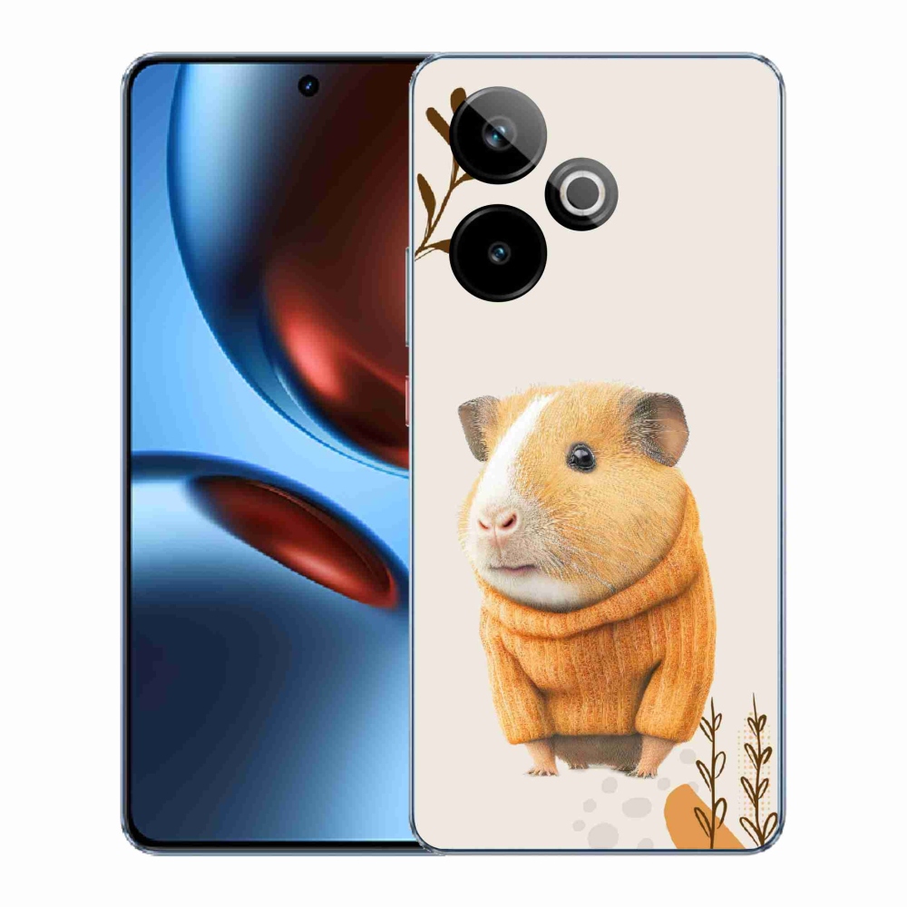 Rugalmas zselés tok mmCase képpel a Realme GT 7 5G/GT 7T 5G számára - tengerimalac pulóverben