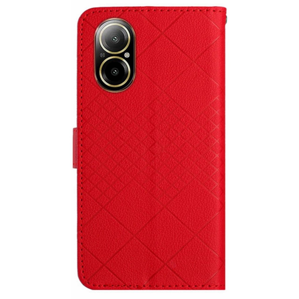 Textúrás könyvtáska mobilhoz Realme C67 - piros