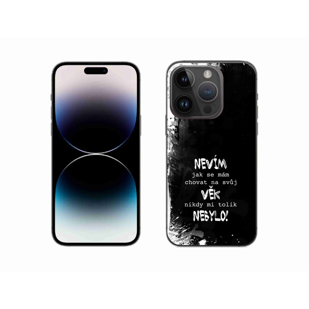 Gél borítás mmCase iPhone 14 Pro 6.1 készülékhez - vicces szöveg 14 fekete háttér