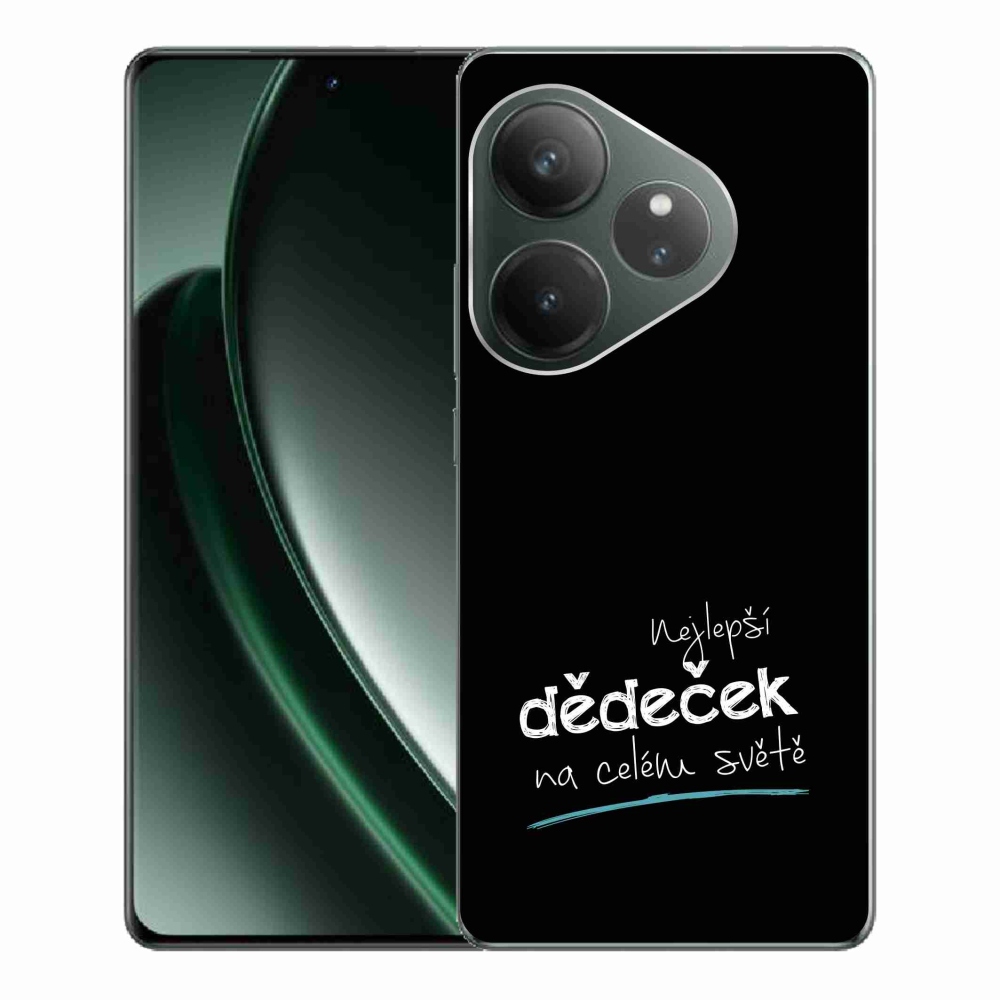 Gél borítás mmCase a Realme GT 6 5G/GT 6T 5G - legjobb nagypapa 3 fekete háttérrel