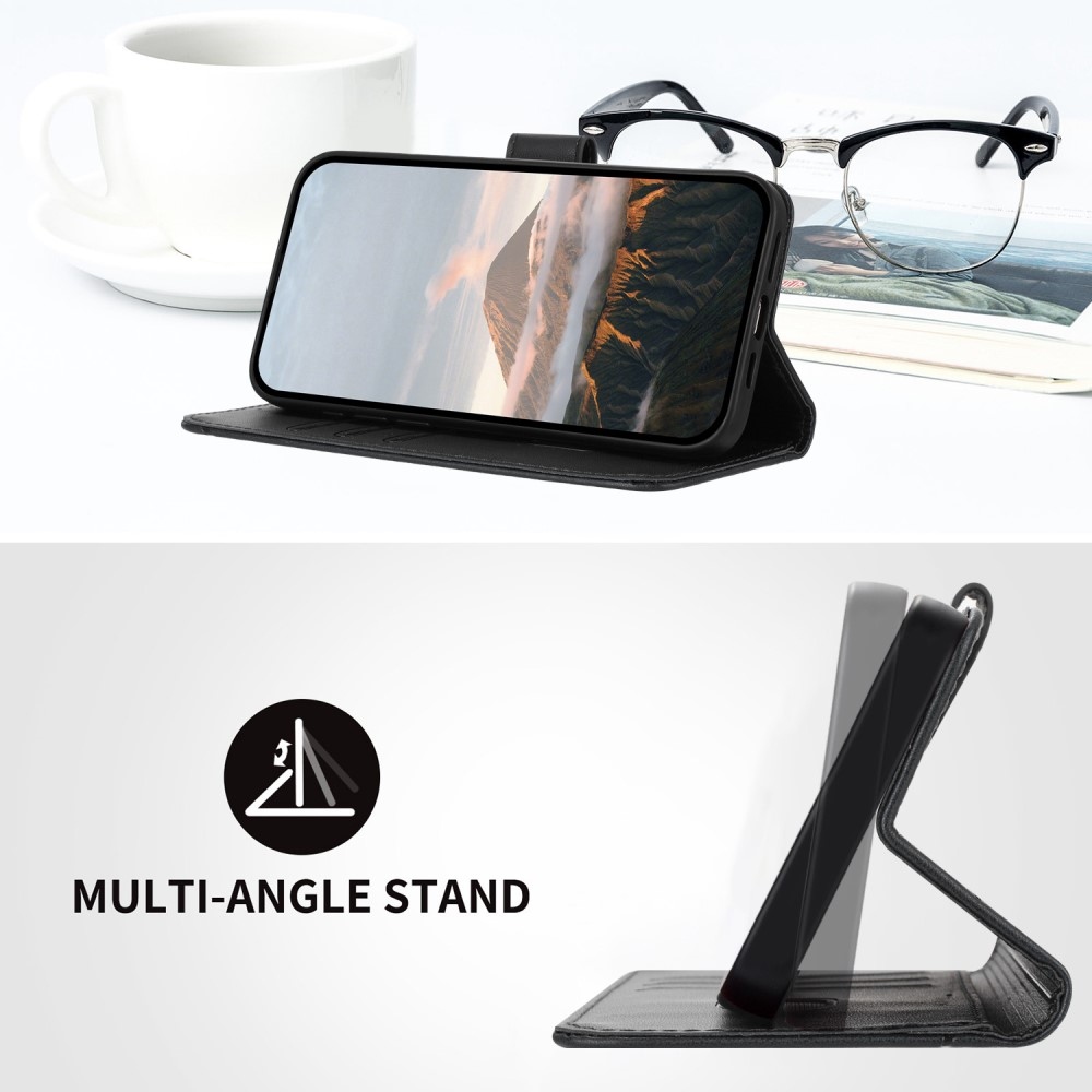 Háromszögek könyvtáska a Realme 14 5G készülékhez - fekete