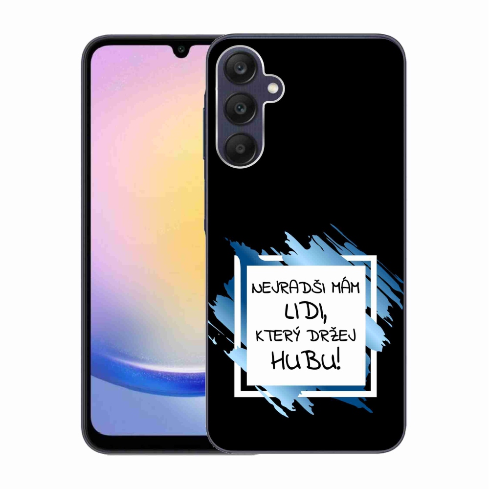 Gél borító mmCase Samsung Galaxy A25 5G - vicces szöveg 7 fehér és fekete háttérrel