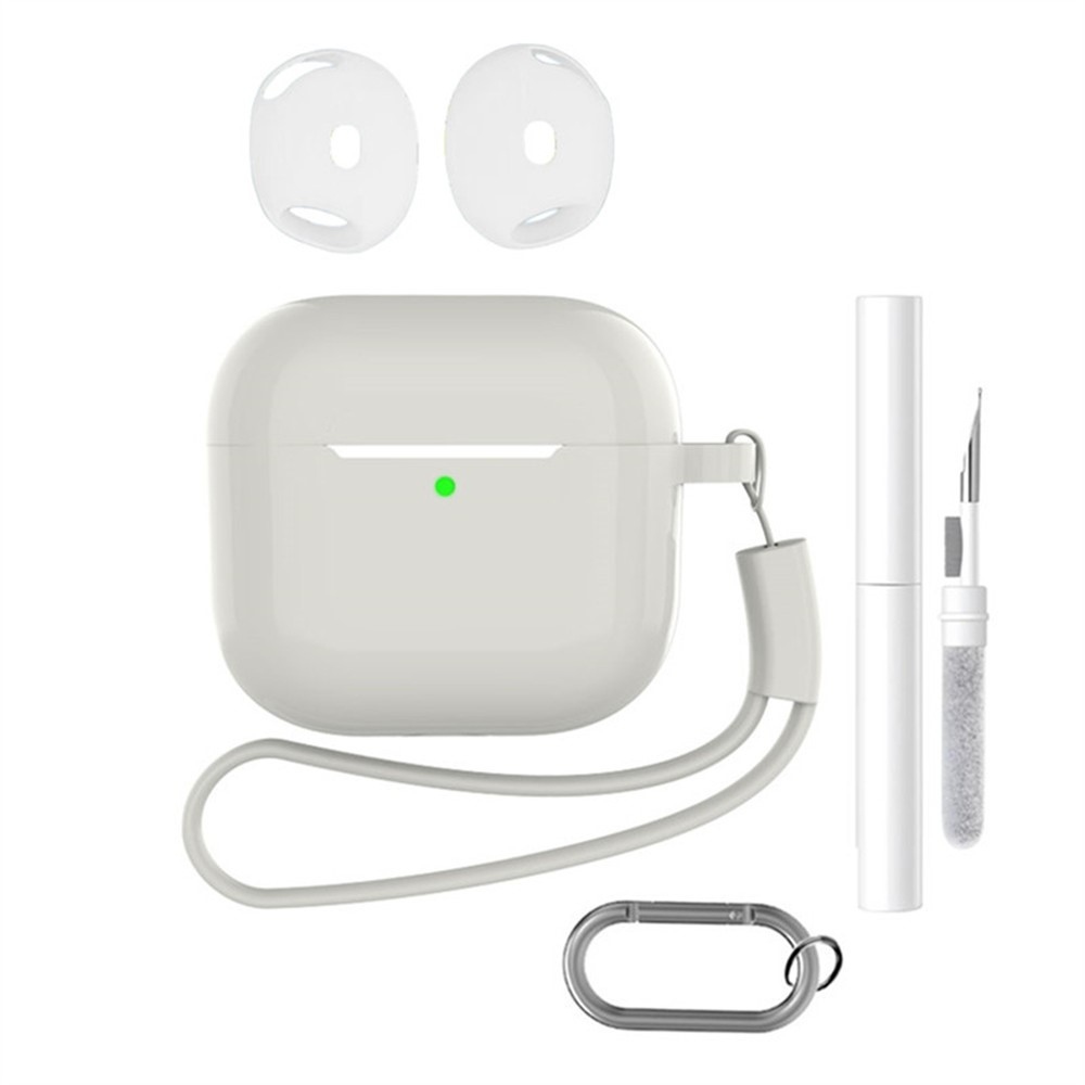 Apple AirPods 4 szilikon tok tisztító készlettel - átlátszó