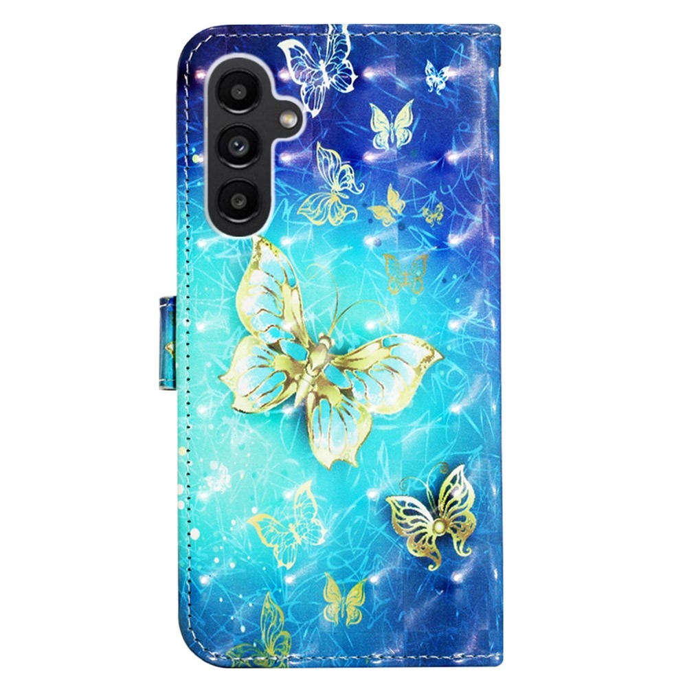 Patte könyv tok Samsung Galaxy A24 készülékhez - kék és arany pillangók