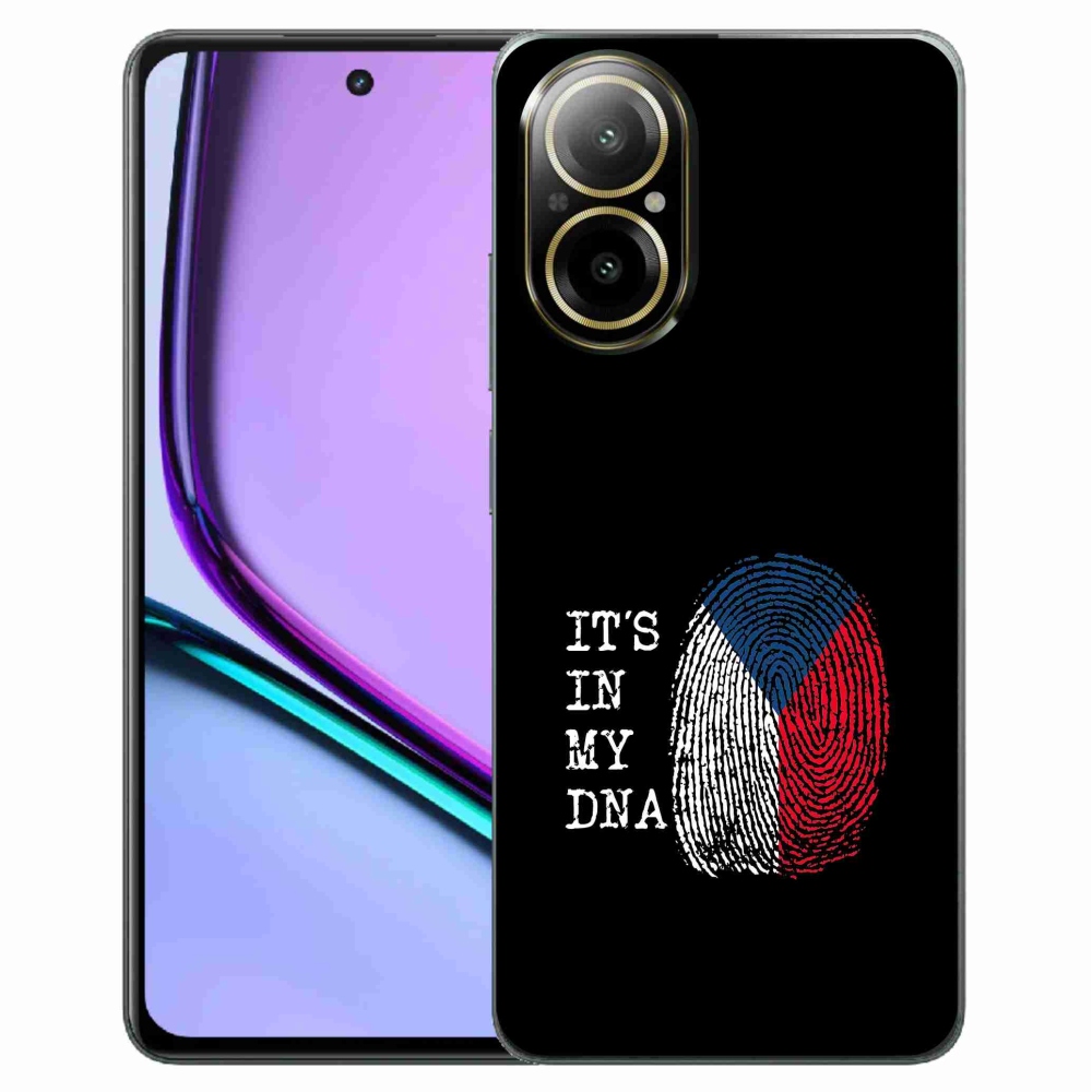 Gél borító mmCase a Realme C67-en - zászlós ujjlenyomat fekete háttérrel