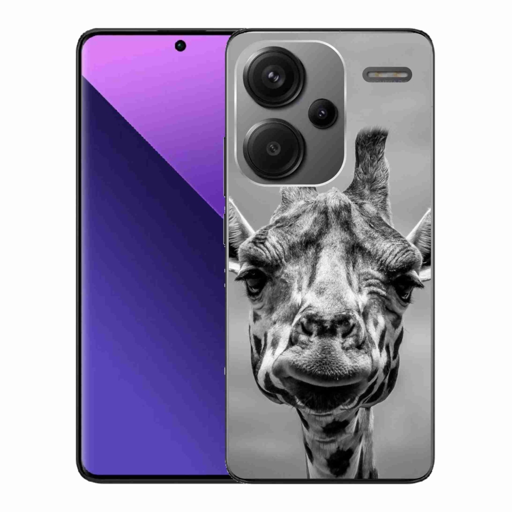 Zselés borítás mmCase a Xiaomi Redmi Note 13 Pro+ 5G számára - fekete-fehér zsiráf