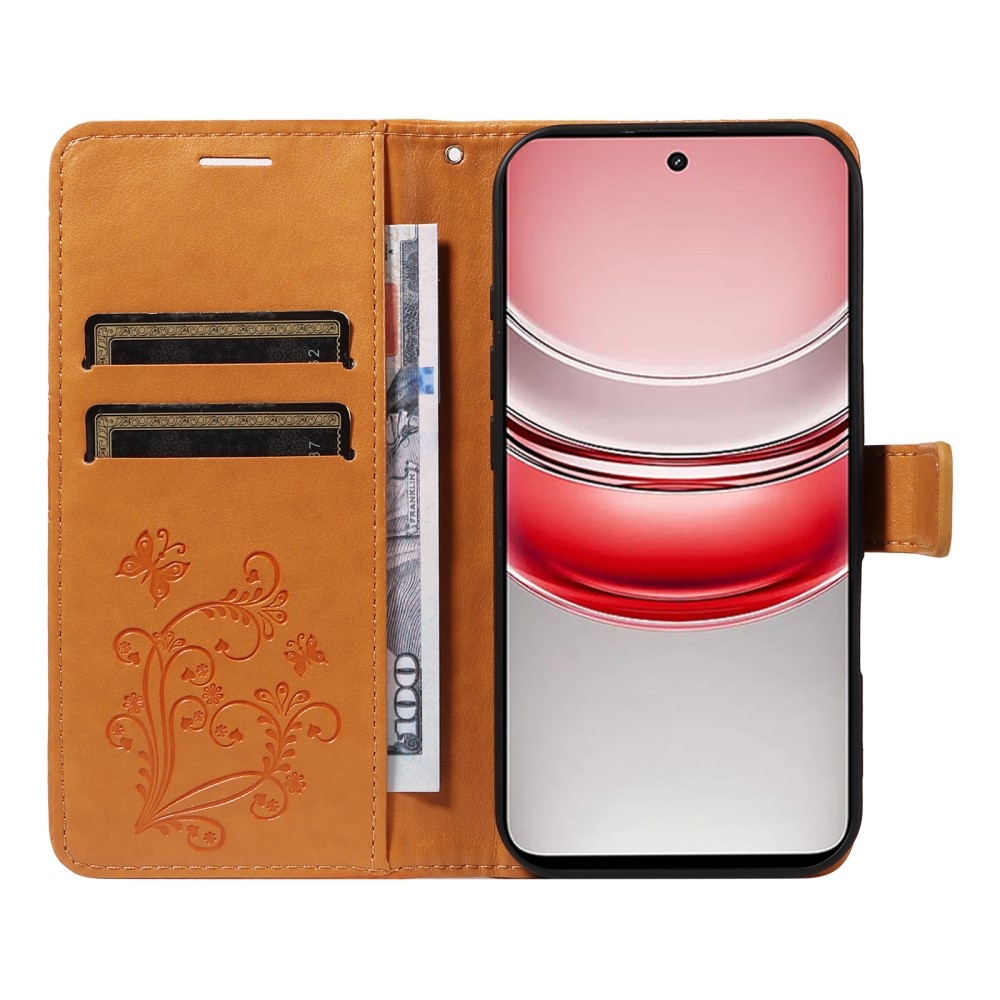 Nagy pillangó könyvtáska a Realme C75 készülékhez - sárga