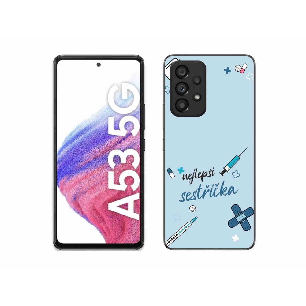 Gél borító mmCase Samsung Galaxy A53 5G - legjobb kishúg kék háttérrel